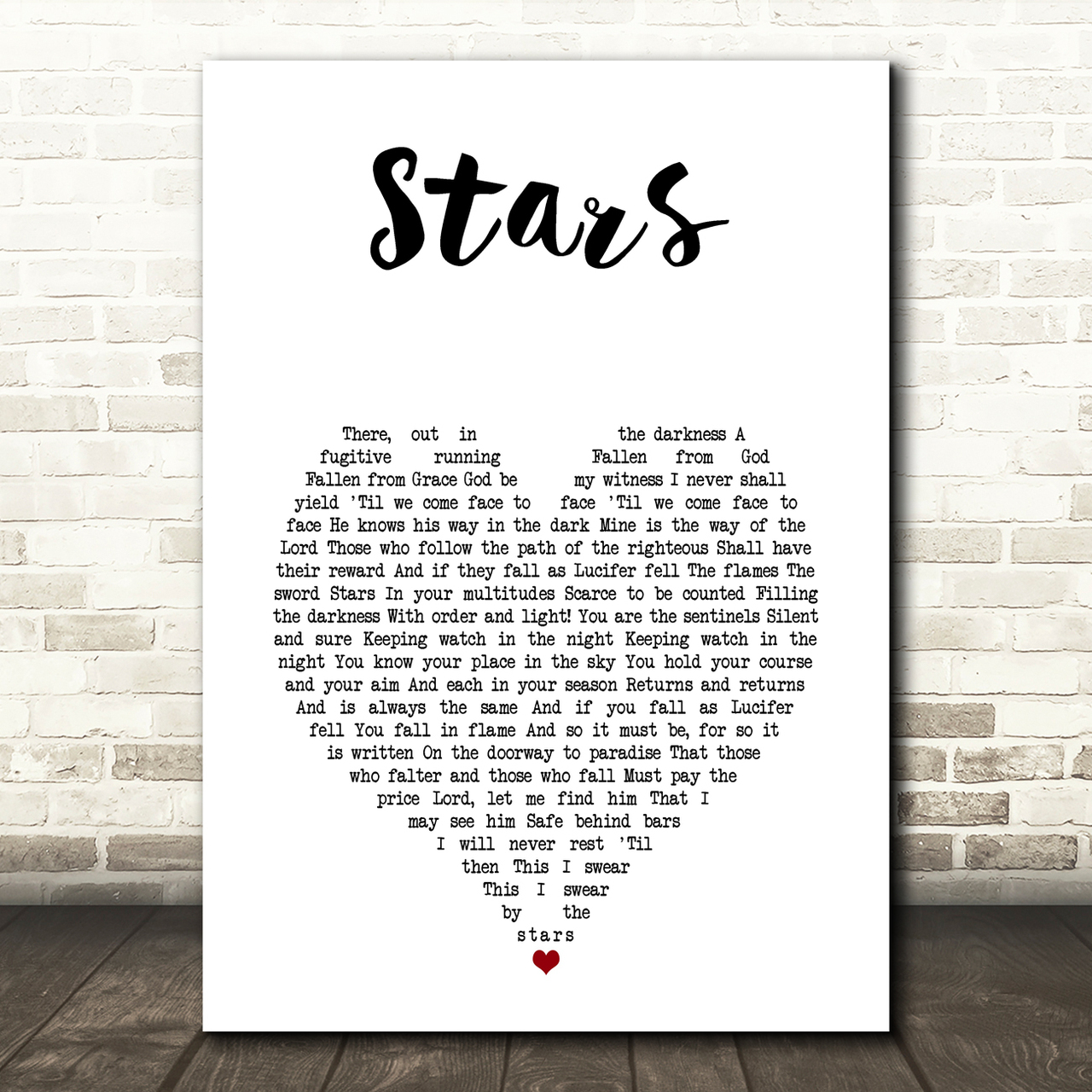 Michael Ball Stars White Heart Song Lyric Art Print