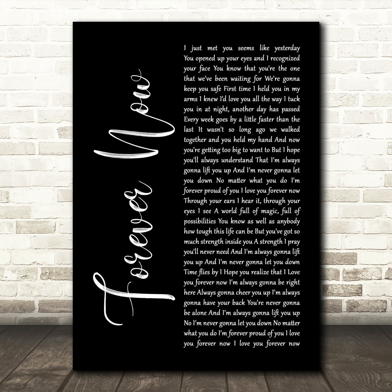 Michael Buble Forever Now Black Script Song Lyric Music Print