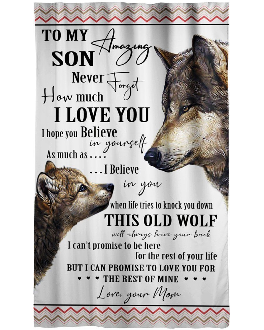 Mom Gift For Son Never Forget How Much I Love You Fleece Blanket Window Curtain