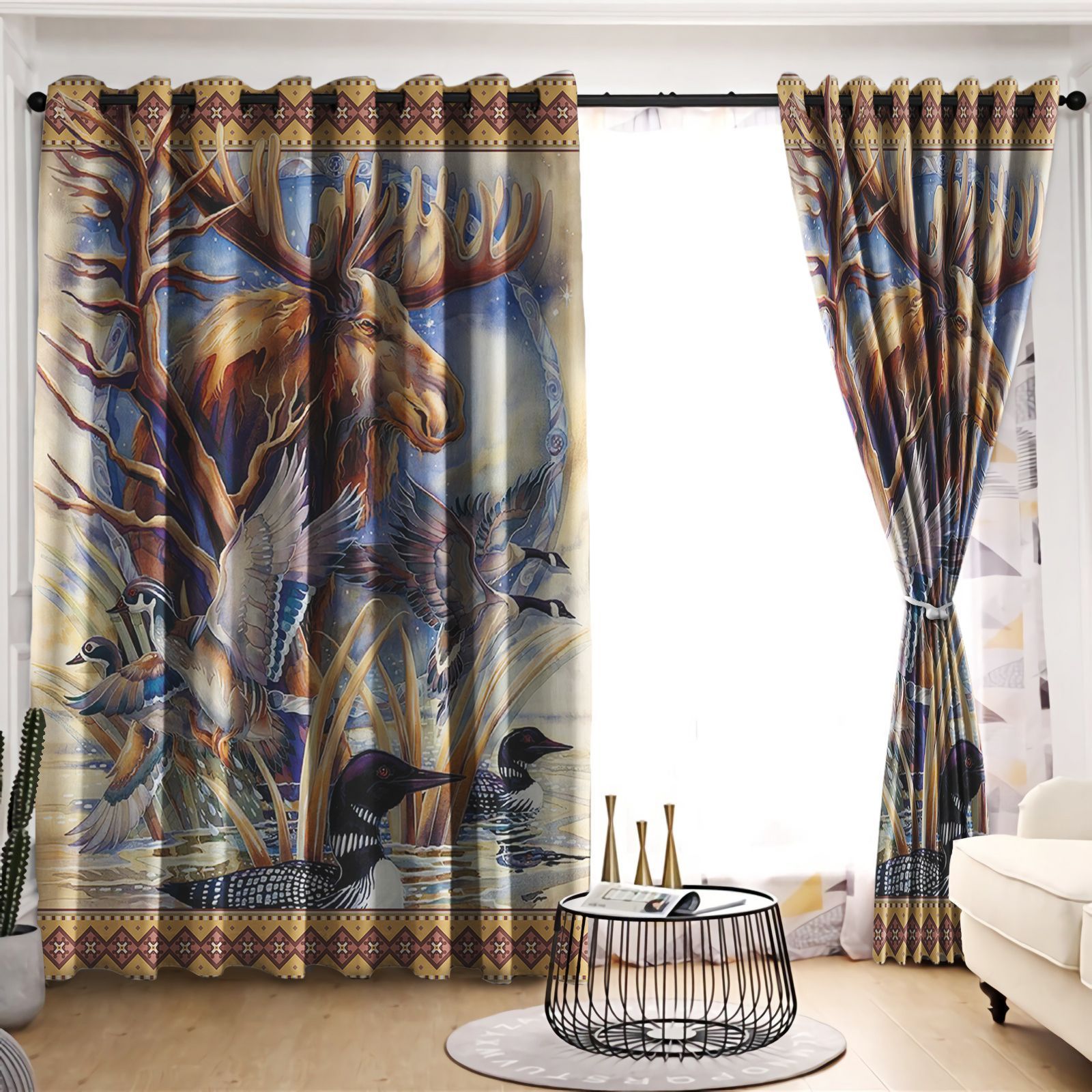 Moose Nature's Spirit Printed Window Curtain Home Decor
