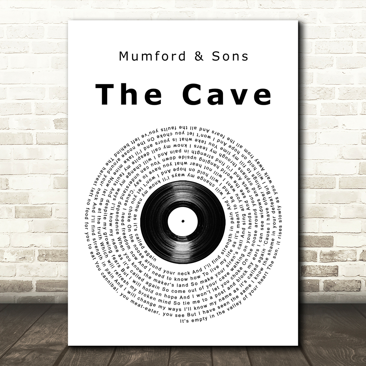 Mumford & Sons The Cave Vinyl Record Song Lyric Art Print