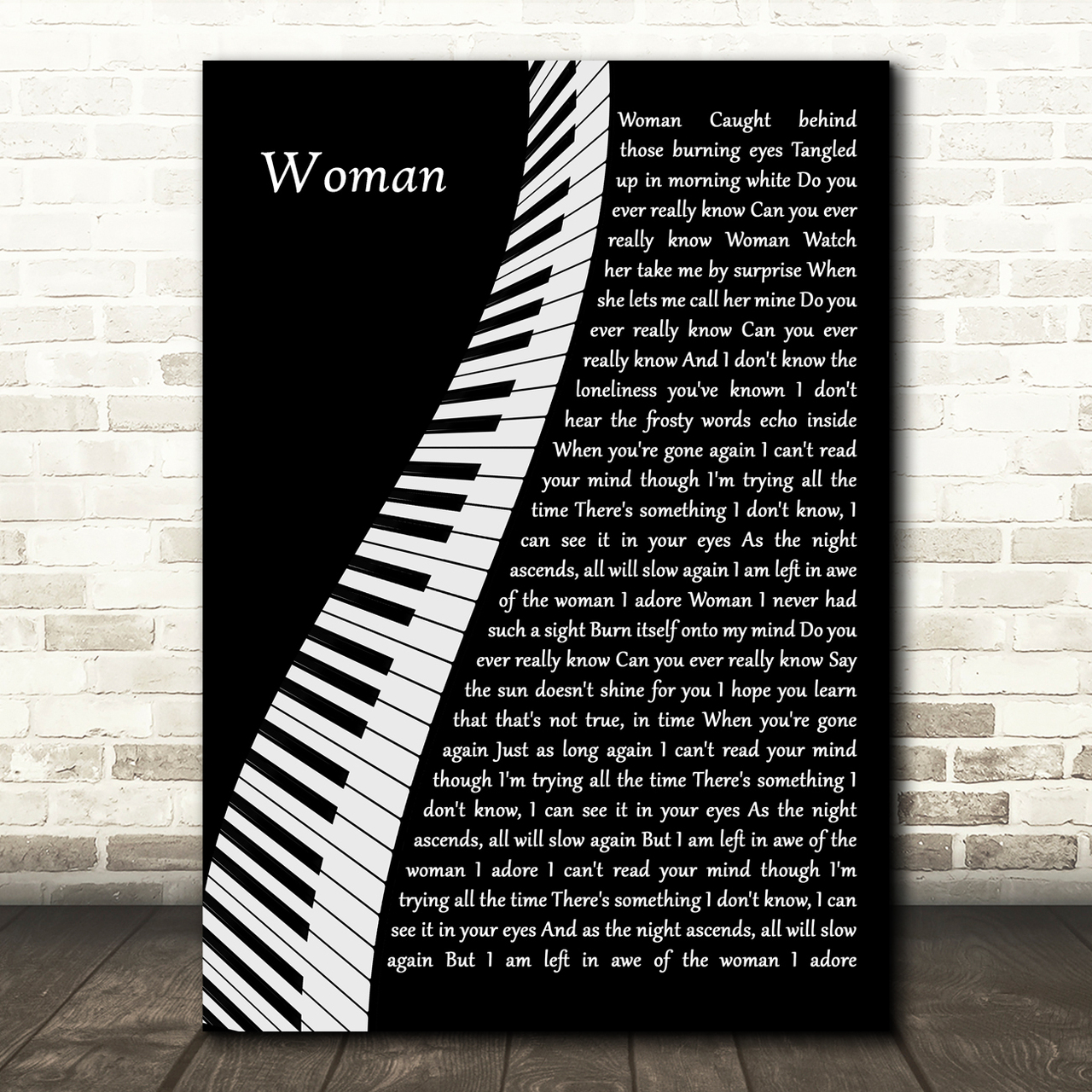 Mumford & Sons Woman Piano Song Lyric Wall Art Print