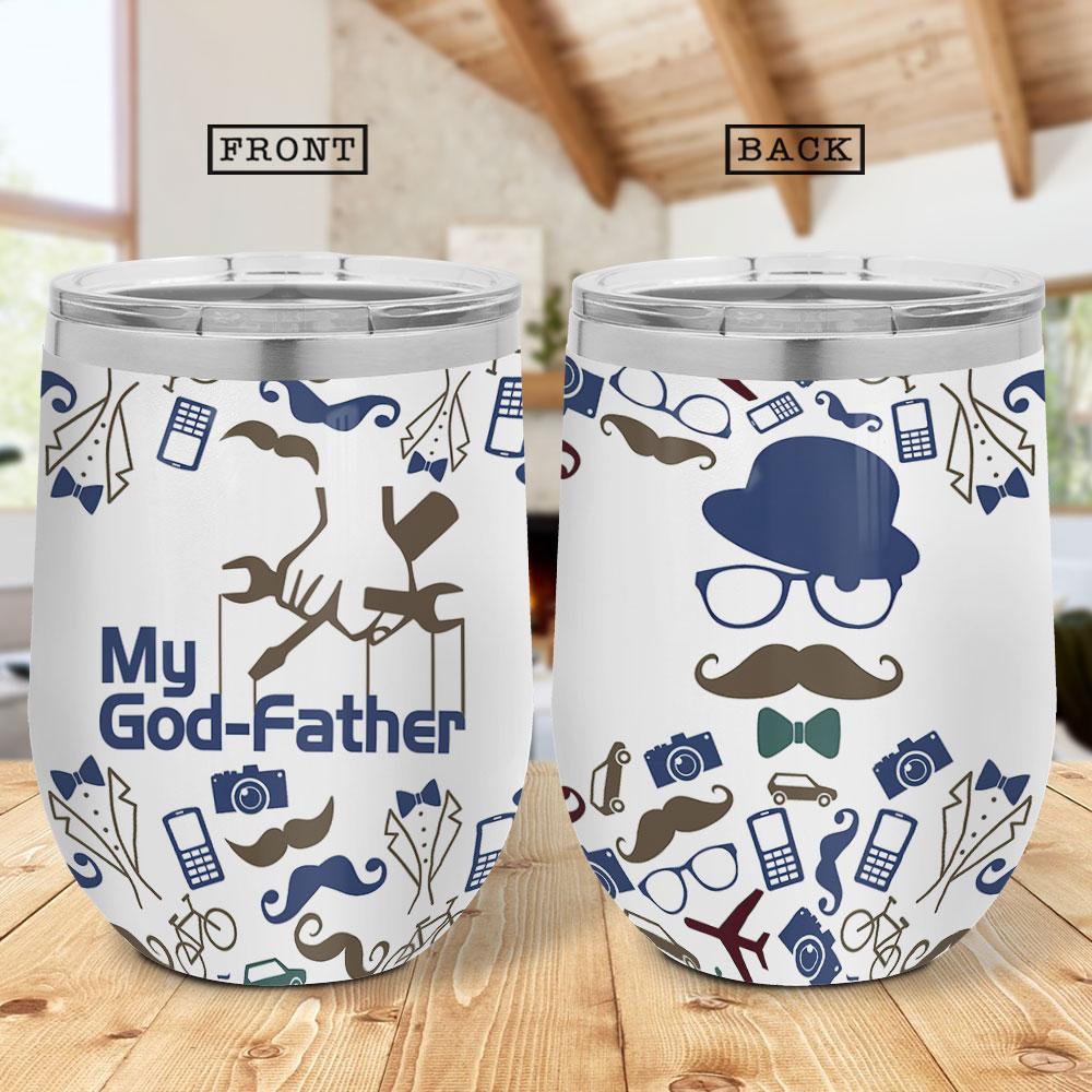 My Grandfather Funny Gift For Dad Gif For Father Wine Tumbler
