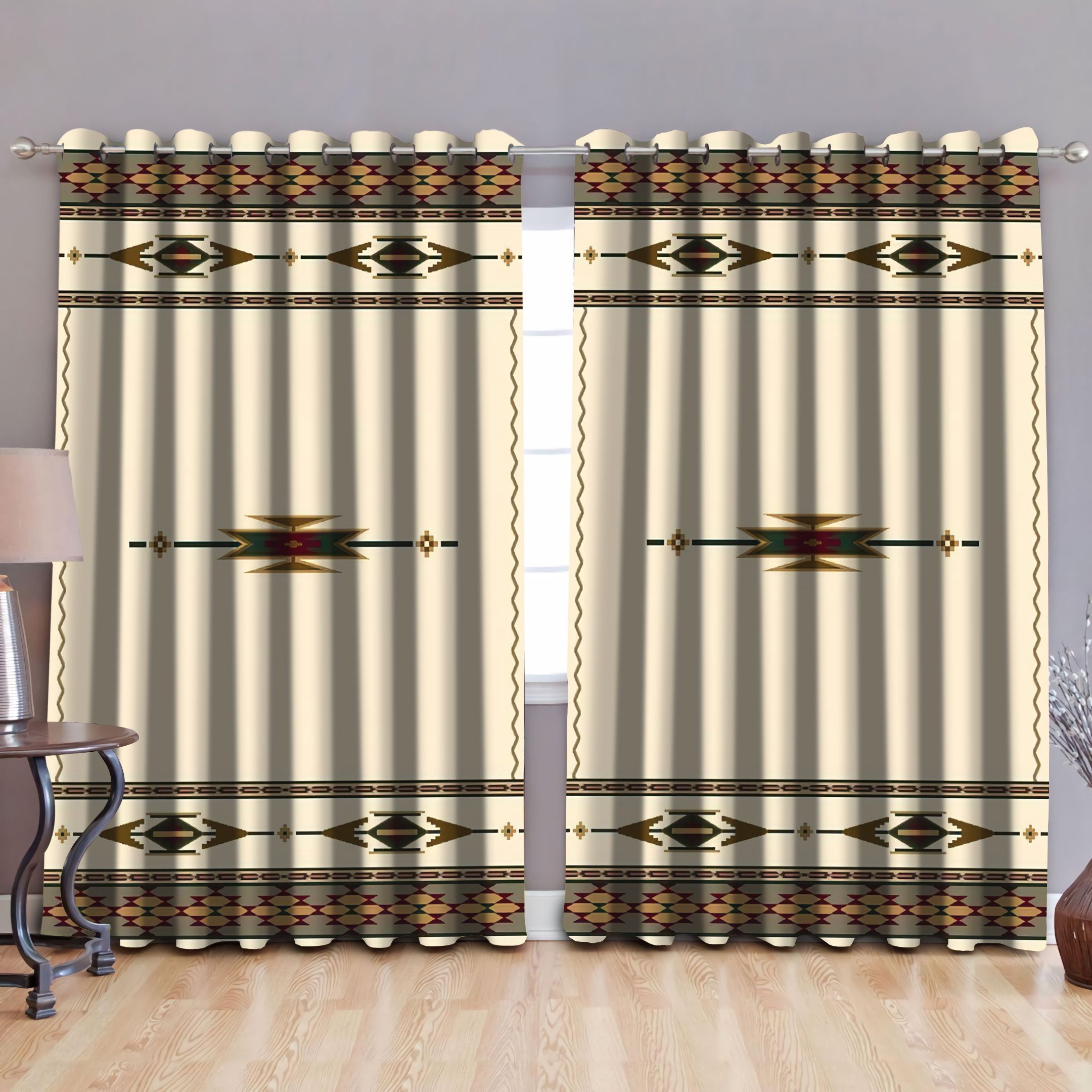 Native American Pattern Abstract Printed Window Curtain