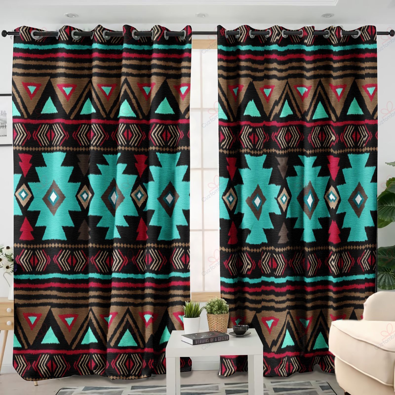 Native American Pattern Printed Window Curtain Home Decor