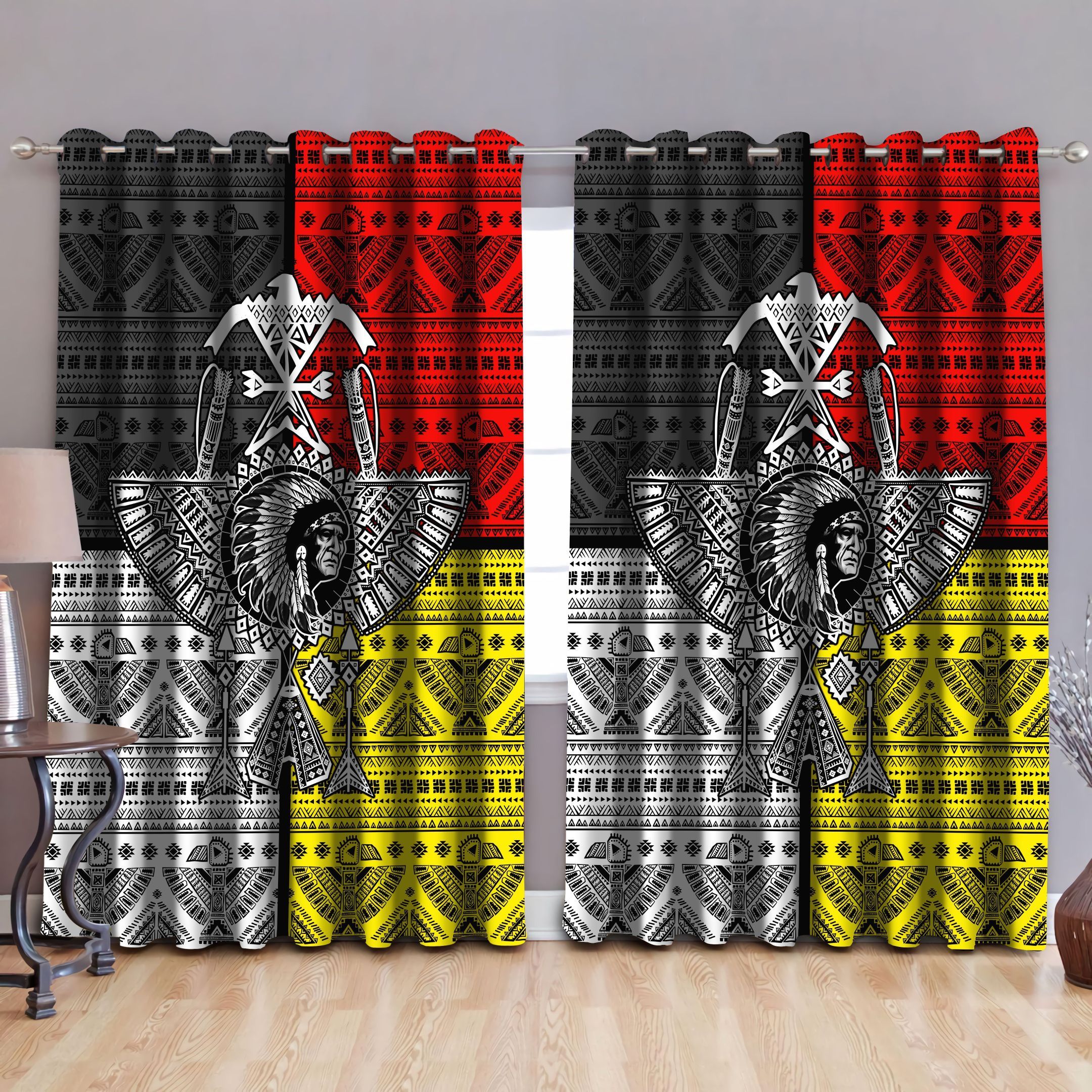 Native American Pattern The Justice Printed Window Curtain