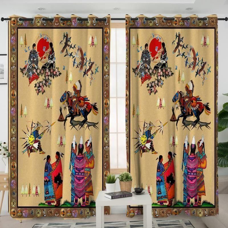 Native Descendants Native American Printed Window Curtain