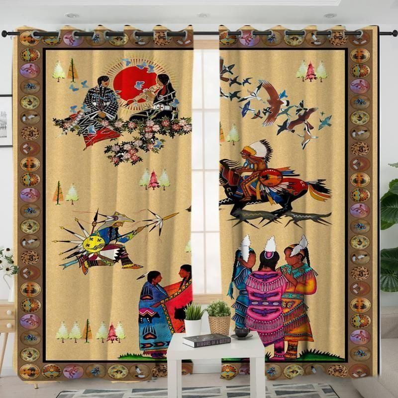 Native Descendants Native American Printed Window Curtain Home Decor