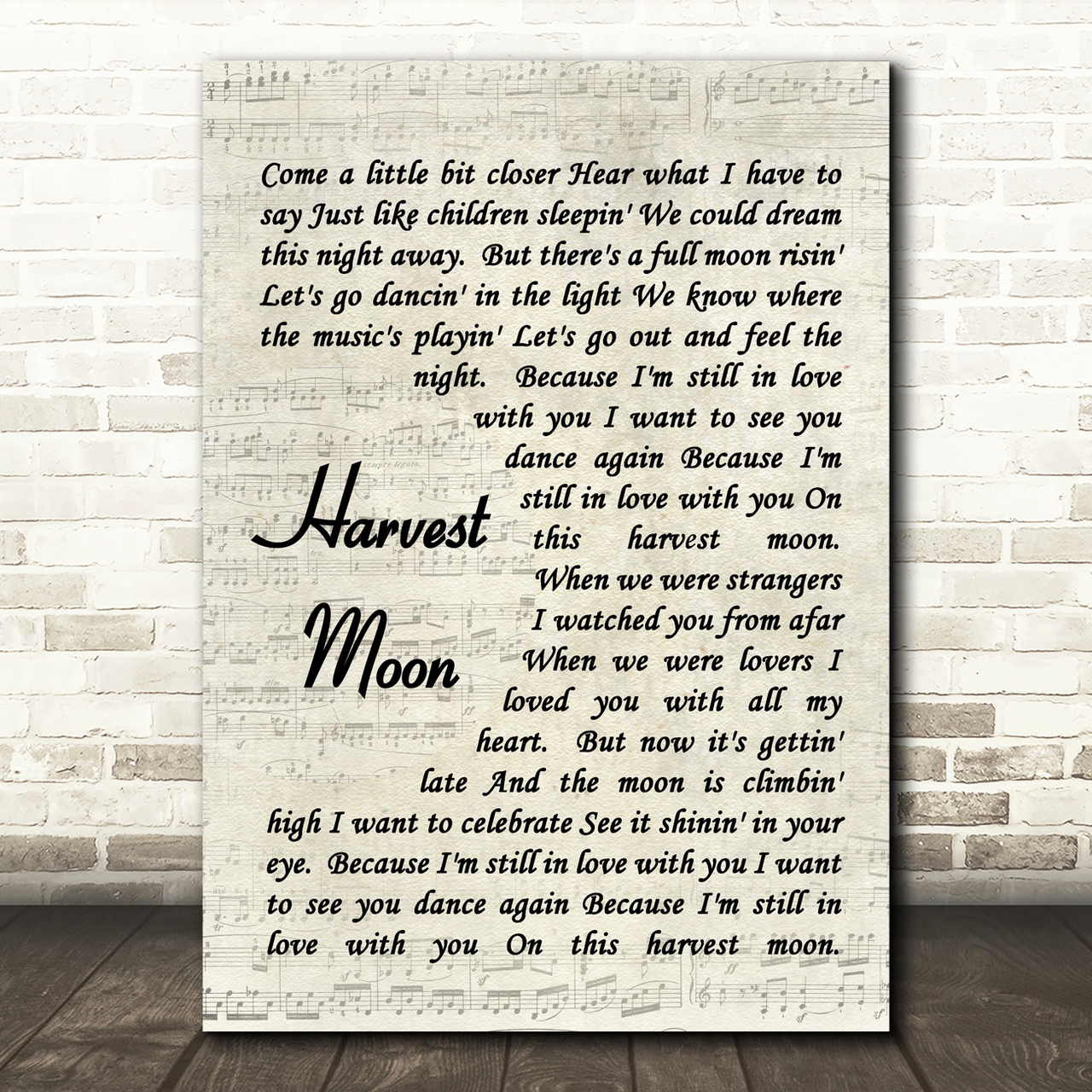 Neil Young Harvest Moon Quote Song Lyric Print
