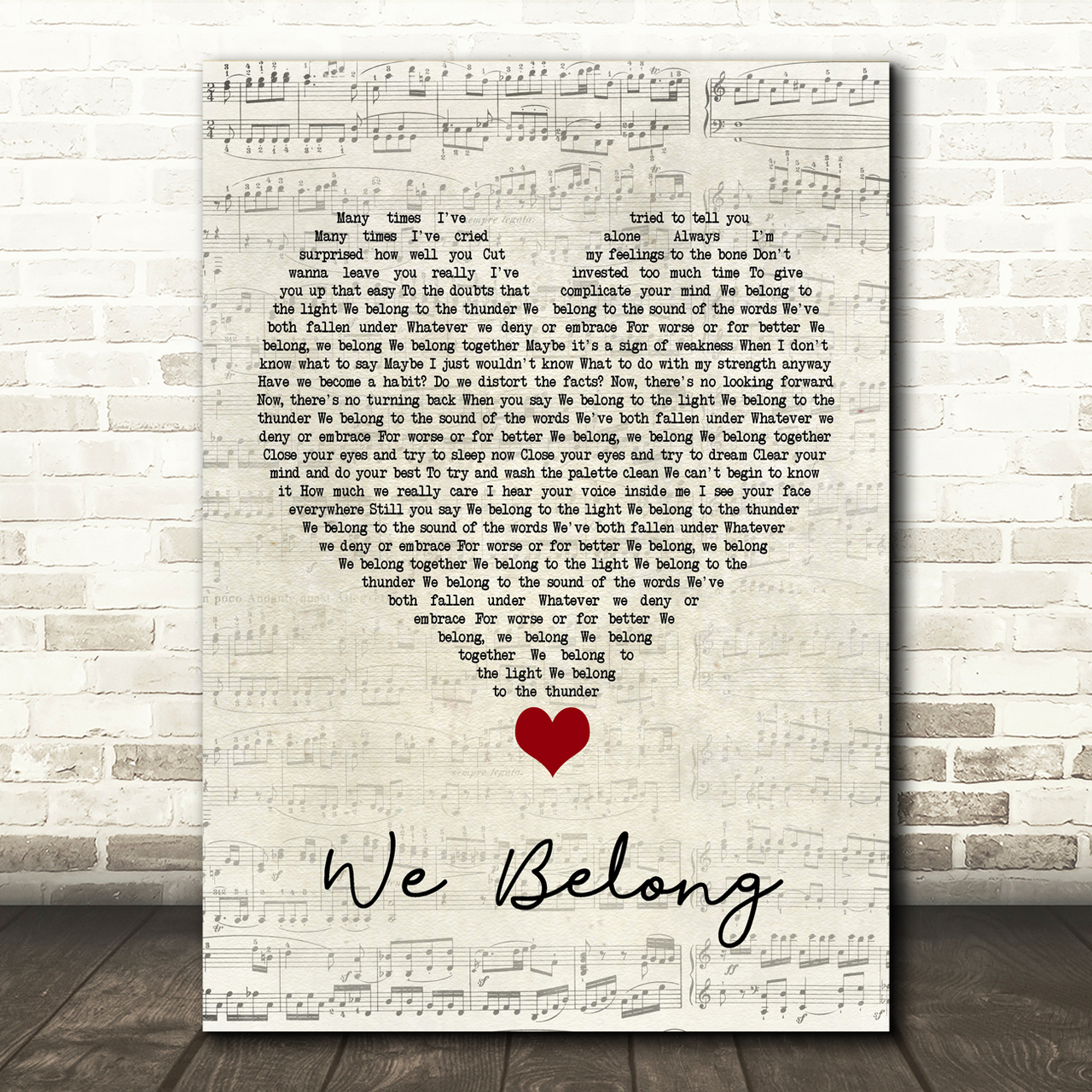 Pat Benatar We Belong Script Heart Song Lyric Quote Music Poster Print