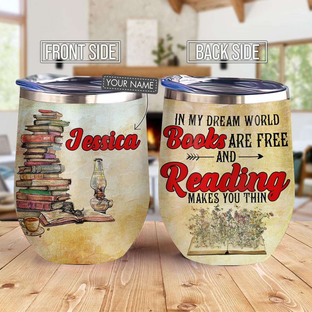 Personalized Book Reading Passion Wine Tumbler