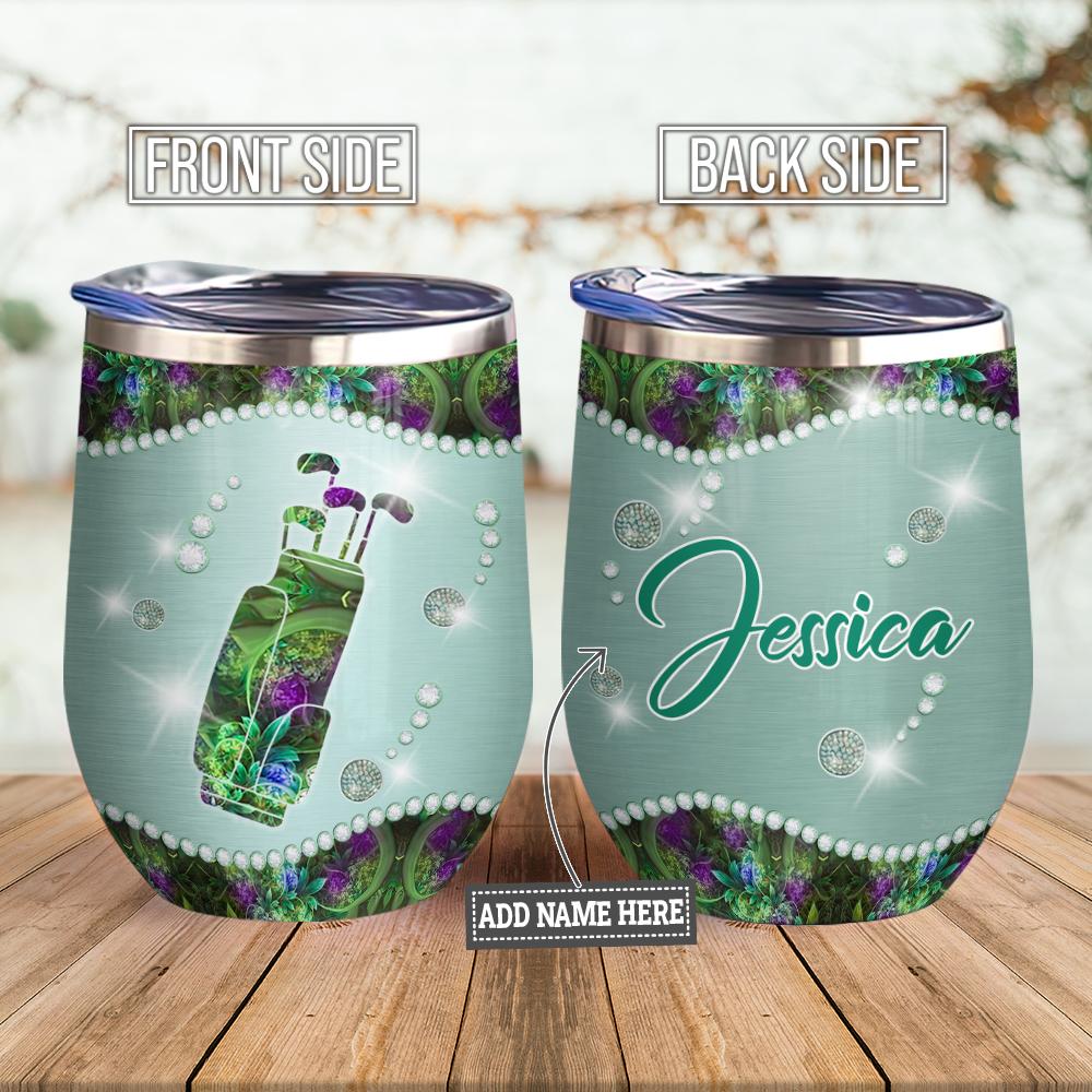 Personalized Golf Love Jewelry Style Wine Tumbler