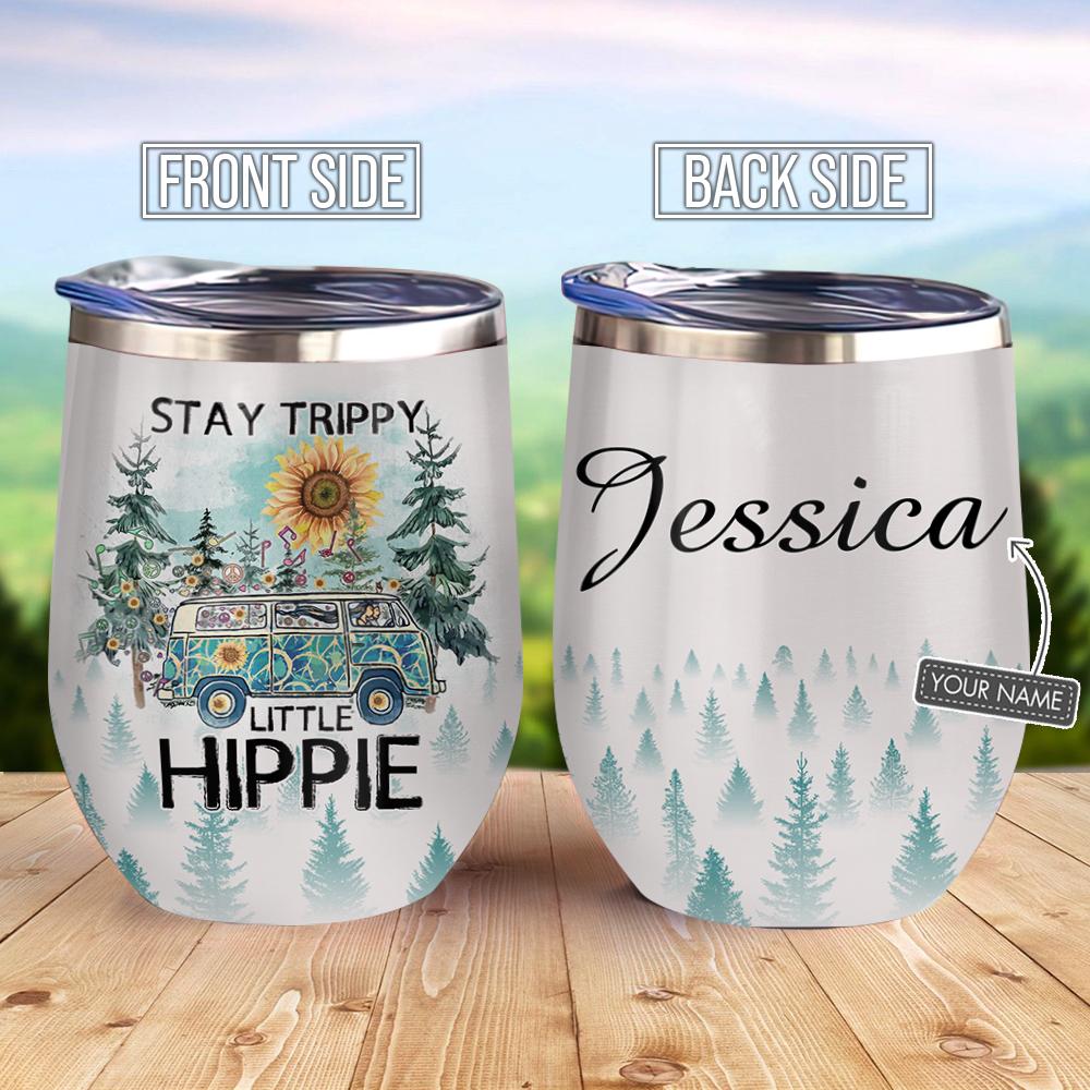 Personalized Hippie Camping Wine Tumbler