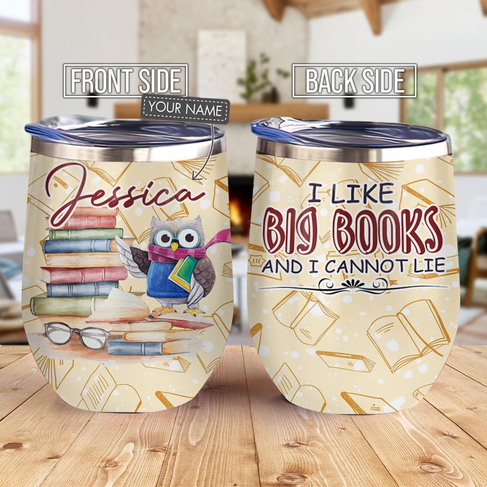 Personalized Reading Owl Wine Tumbler