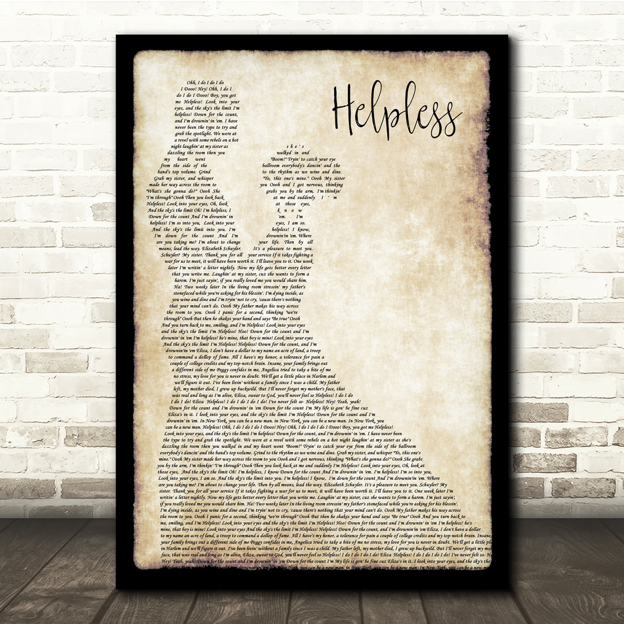 Phillipa Soo, Original Broadway Cast of Hamilton Helpless Man Lady Dancing Song Lyric Quote Music Poster Print