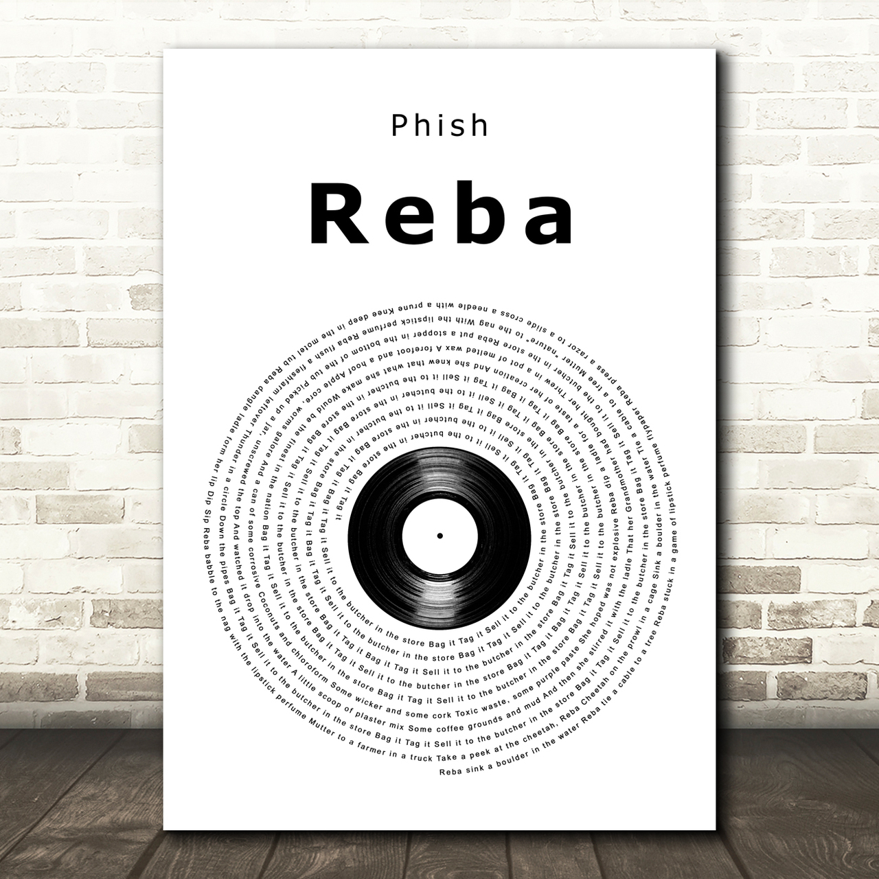 Phish Reba Vinyl Record Song Lyric Art Print