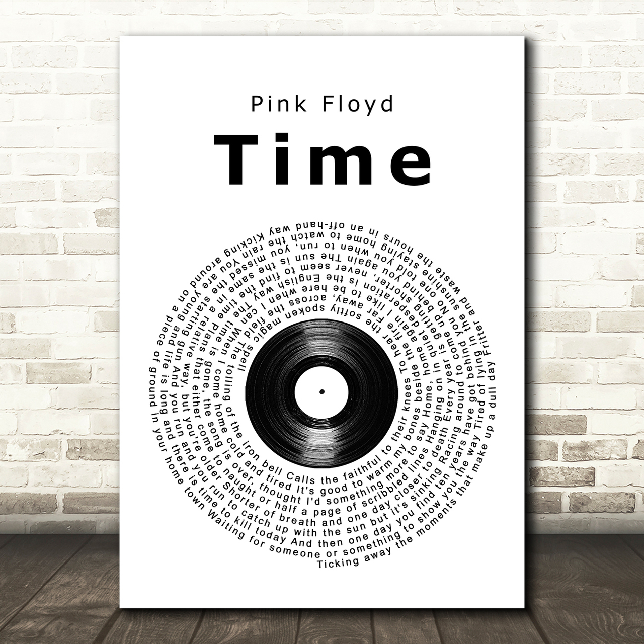 Pink Floyd Time Vinyl Record Song Lyric Art Print