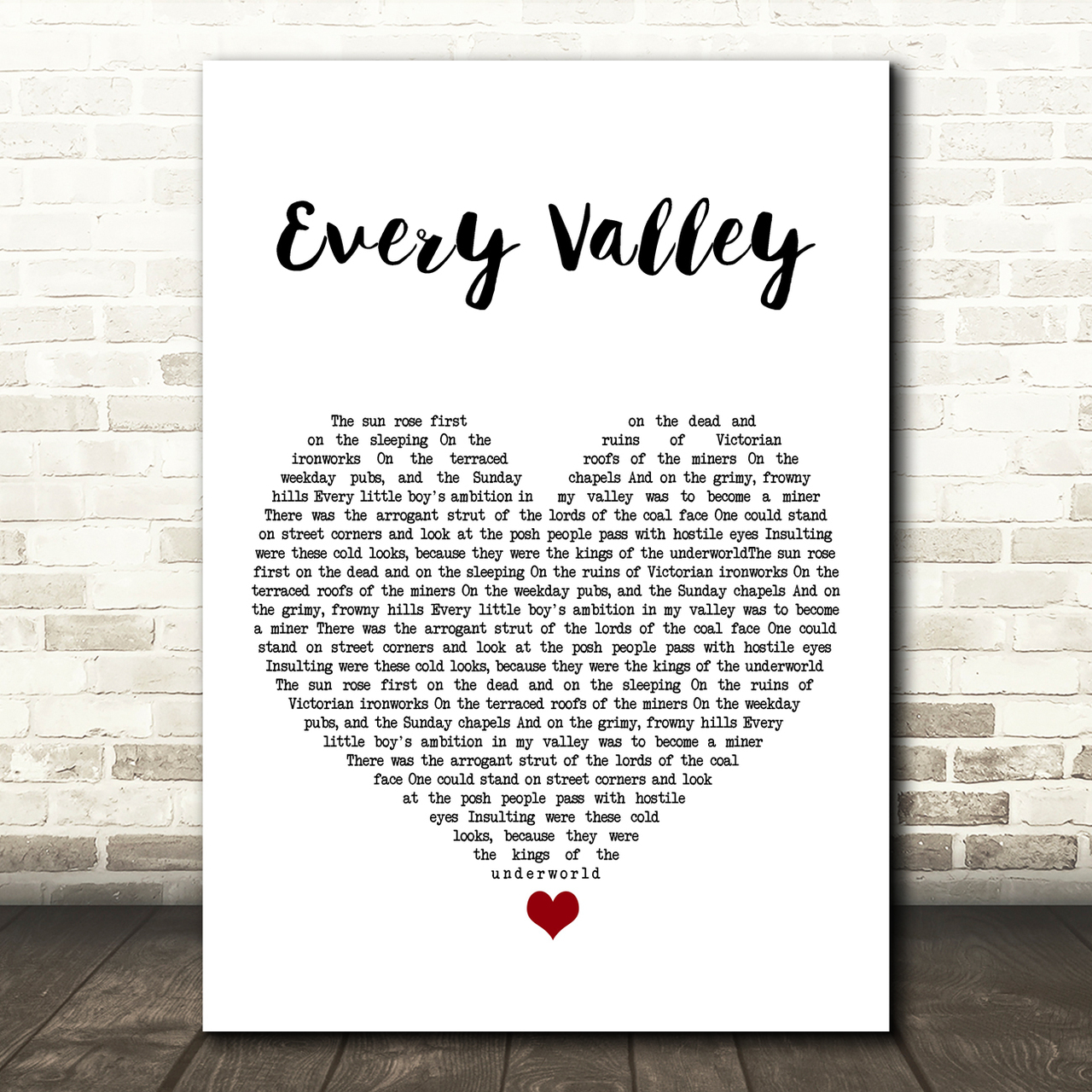 Public Service Broadcasting Every Valley White Heart Song Lyric Art Print