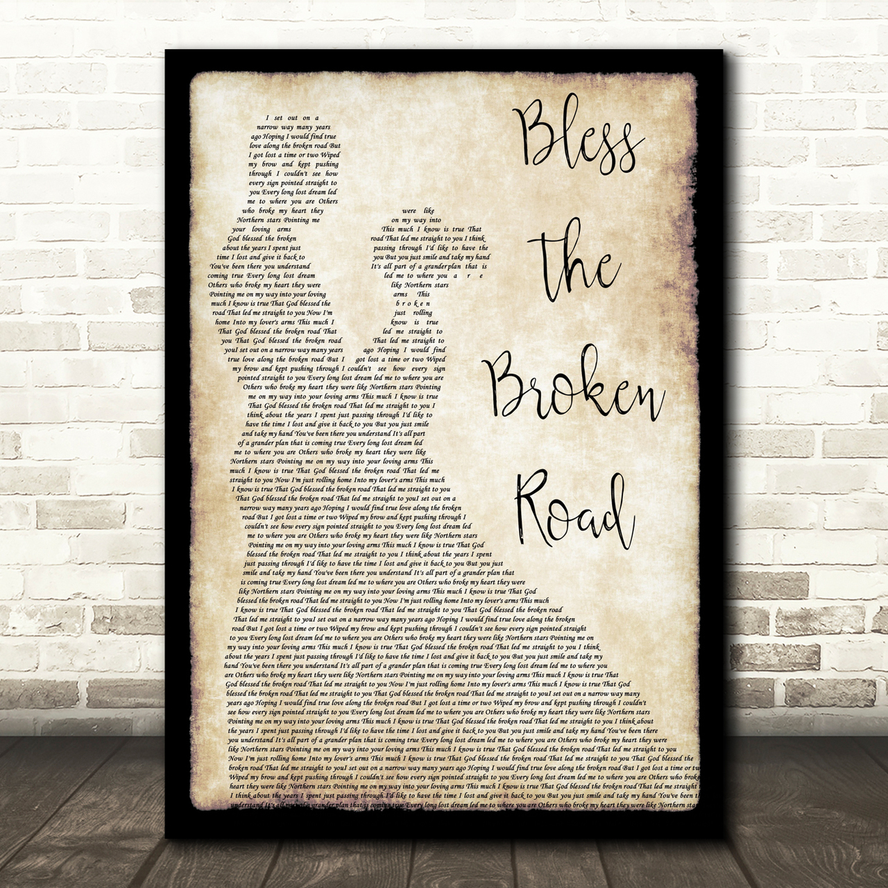 Rascal Flatts Bless The Broken Road Song Lyric Man Lady Dancing Quote Print