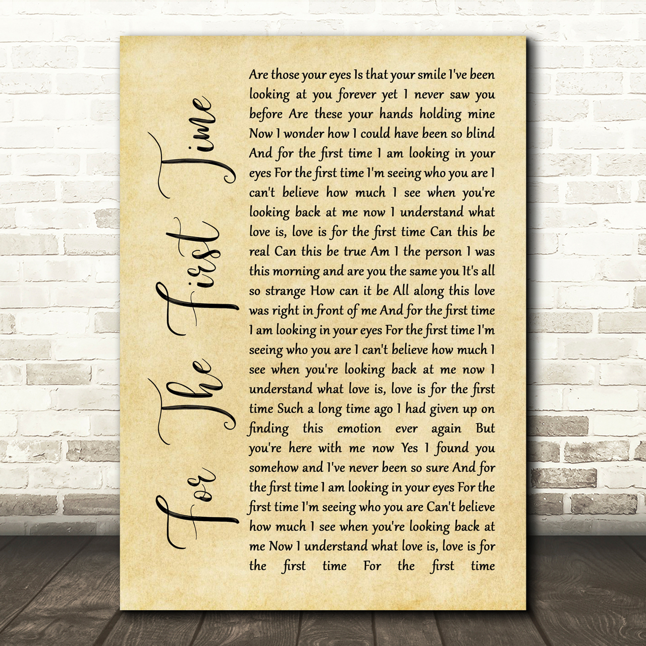 Rod Stewart For The First Time Rustic Script Song Lyric Print