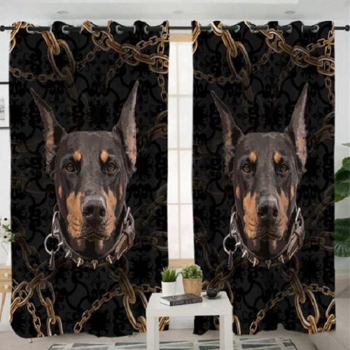 Rottweiler In Prison Gift For Dog Lovers Printed Window Curtain