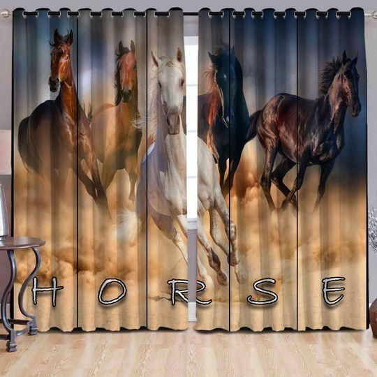 Running Horse Thorse Extreme Atmosphere Printed Window Curtain