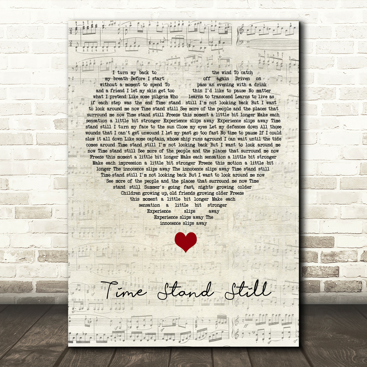 Rush Time Stand Still Script Heart Song Lyric Quote Music Poster Print