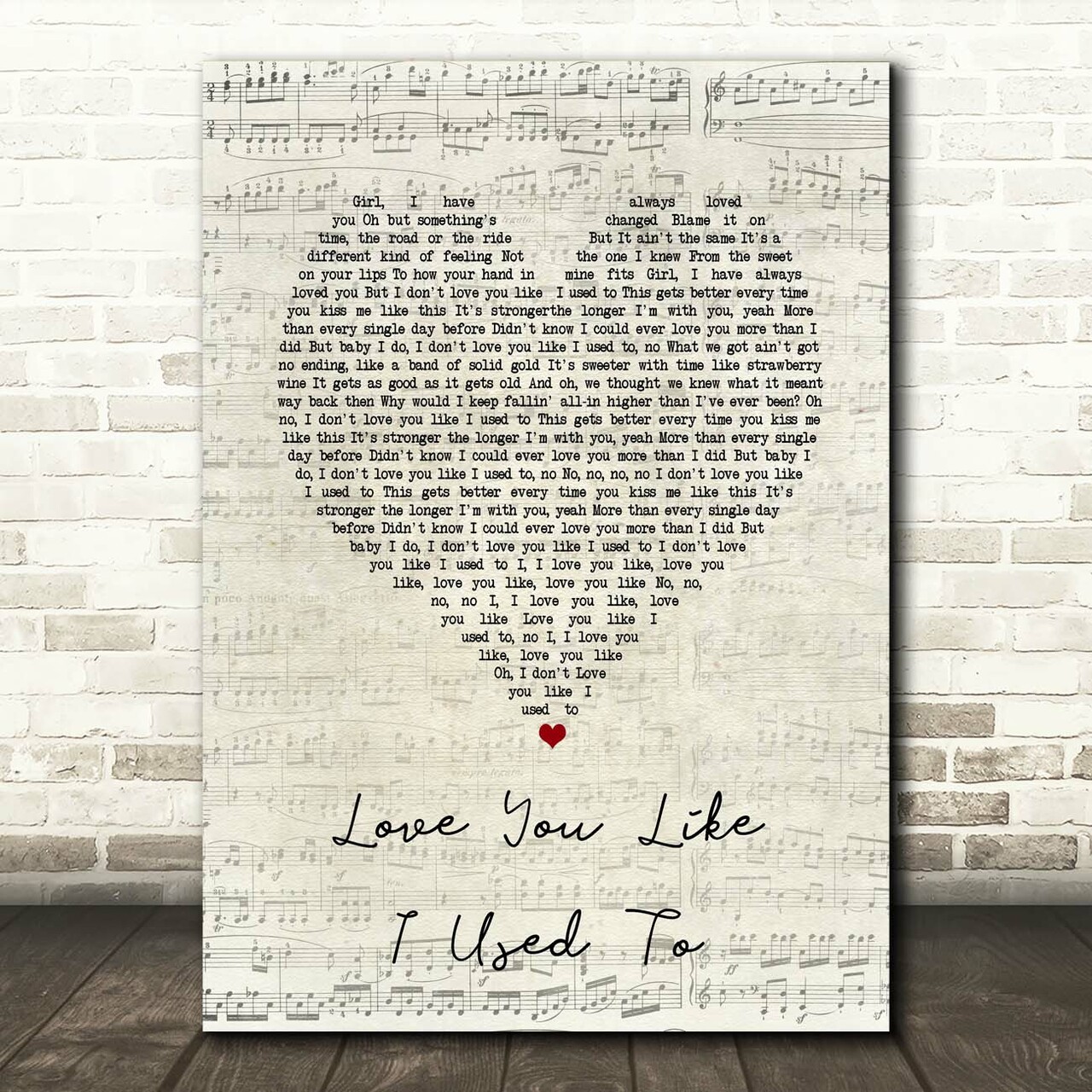 Russell Dickerson Love You Like I Used To Script Heart Song Lyric Print