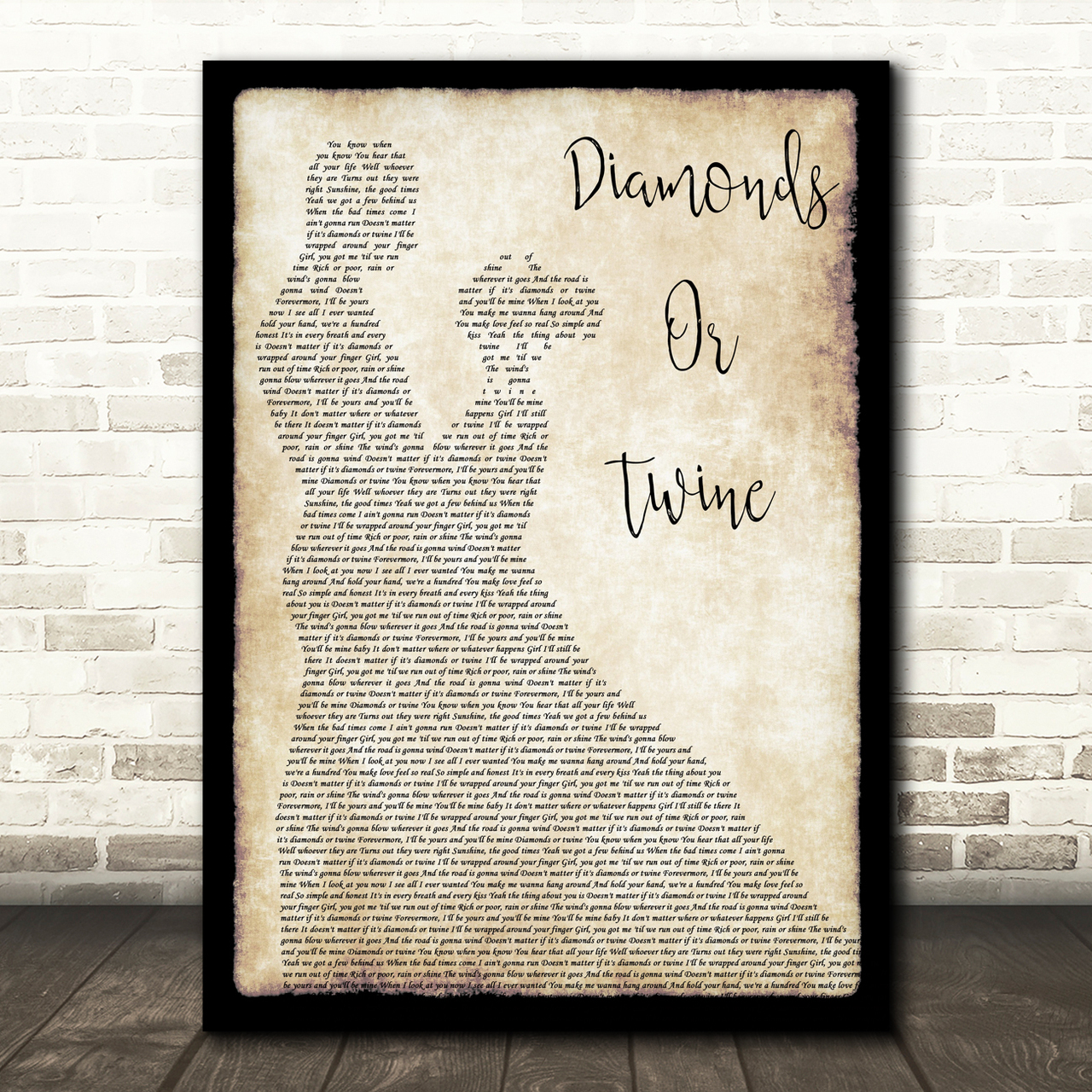 Ryan Hurd Diamonds Or Twine Man Lady Dancing Song Lyric Wall Art Print