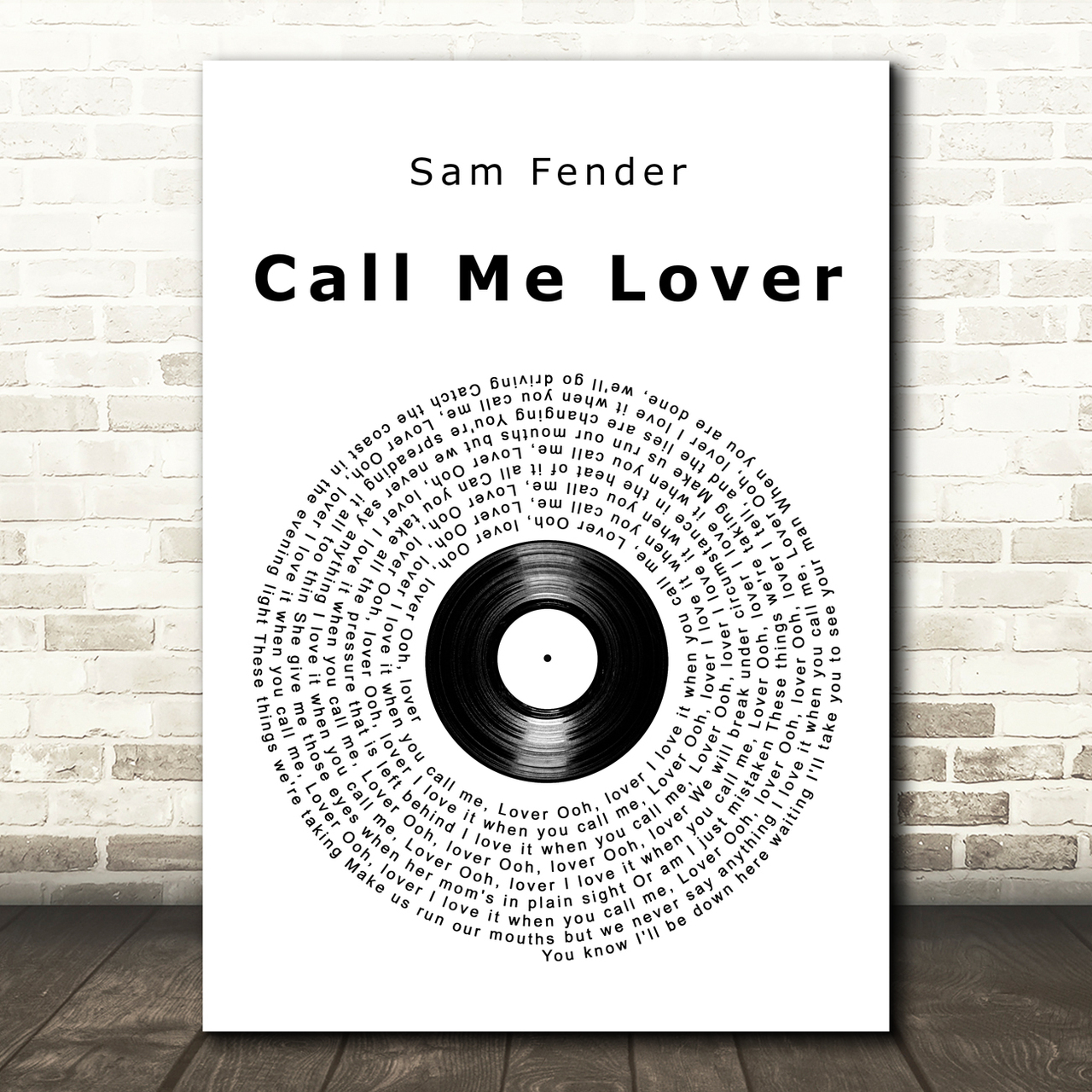 Sam Fender Call Me Lover Vinyl Record Song Lyric Art Print
