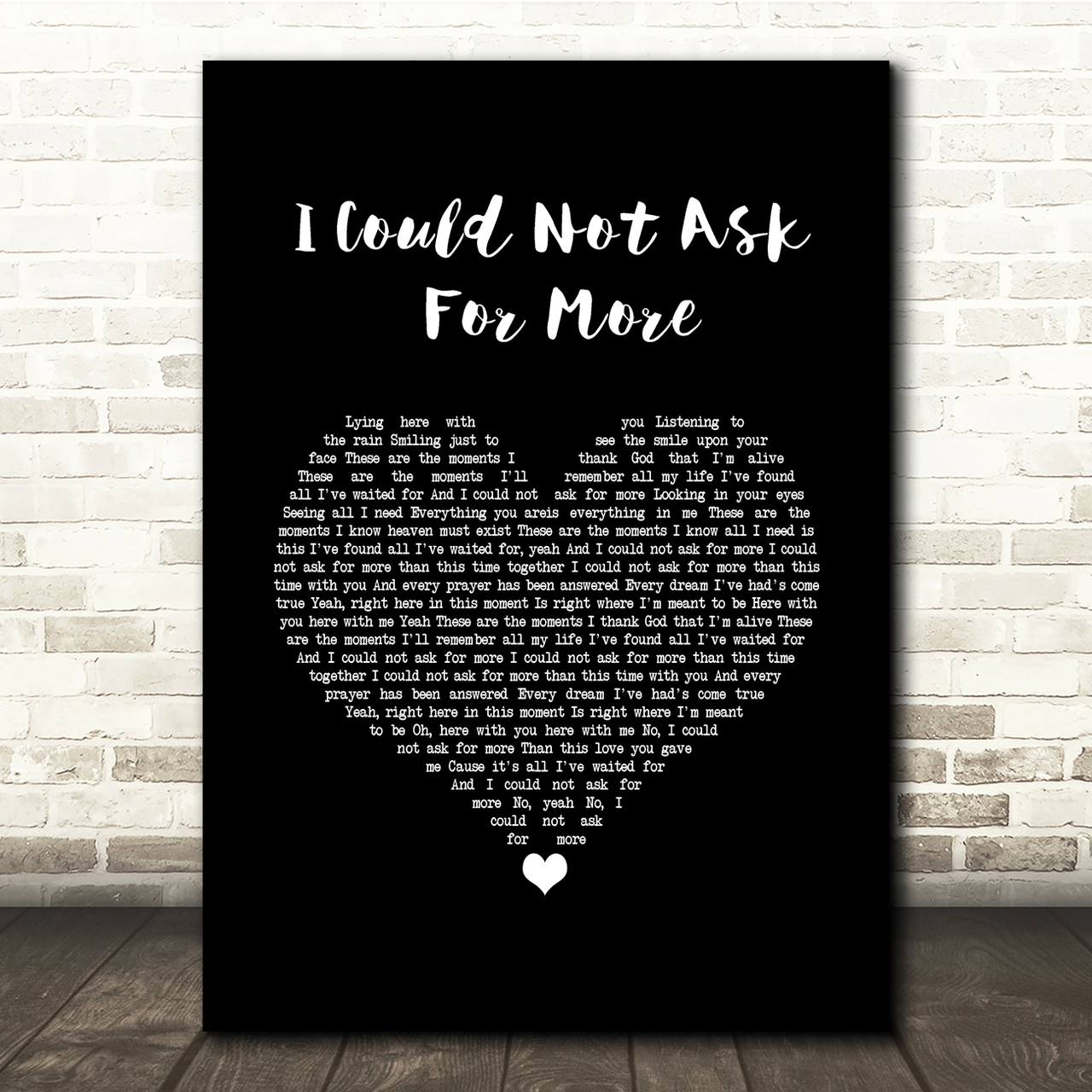 Sara Evans I Could Not Ask For More Black Heart Song Lyric Quote Music Poster Print