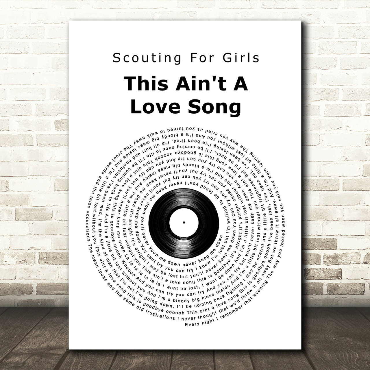Scouting For Girls This Ain't A Love Song Vinyl Record Song Lyric Art Print