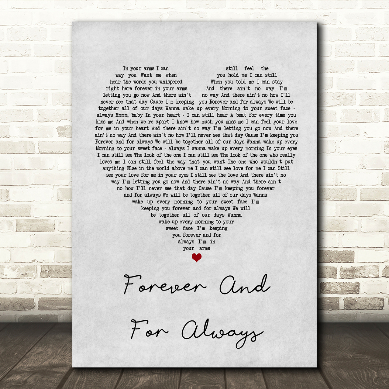 Shania Twain Forever And For Always Grey Heart Song Lyric Music Print