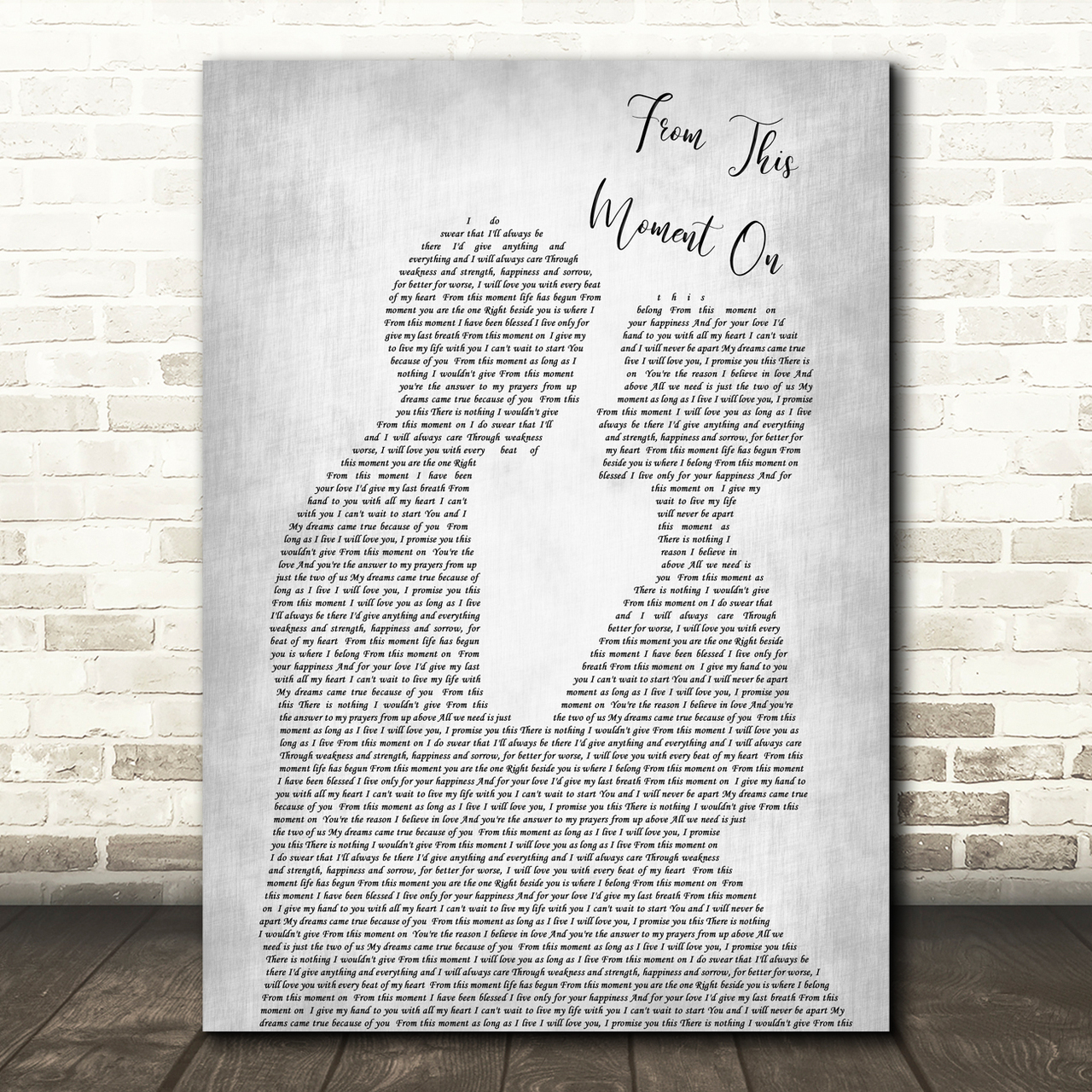 Shania Twain From This Moment On Grey Song Man Lady Bride Groom Wedding Print