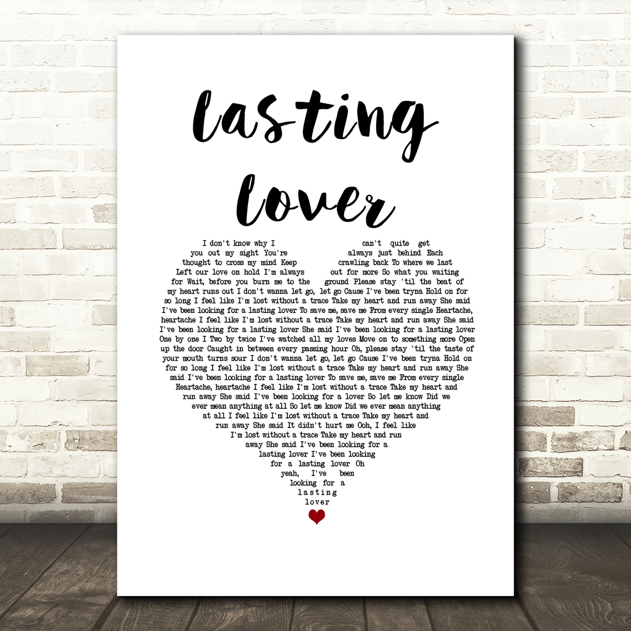 Sigala & James Arthur Lasting Lover White Heart Song Lyric Art Print