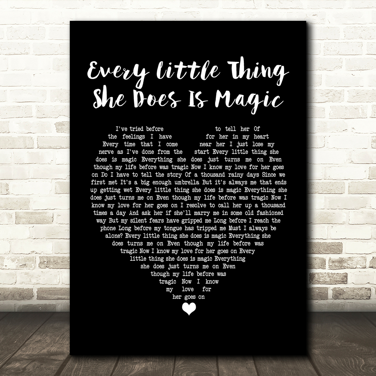 Sleeping At Last Every Little Thing She Does Is Magic Black Heart Song Lyric Music Print