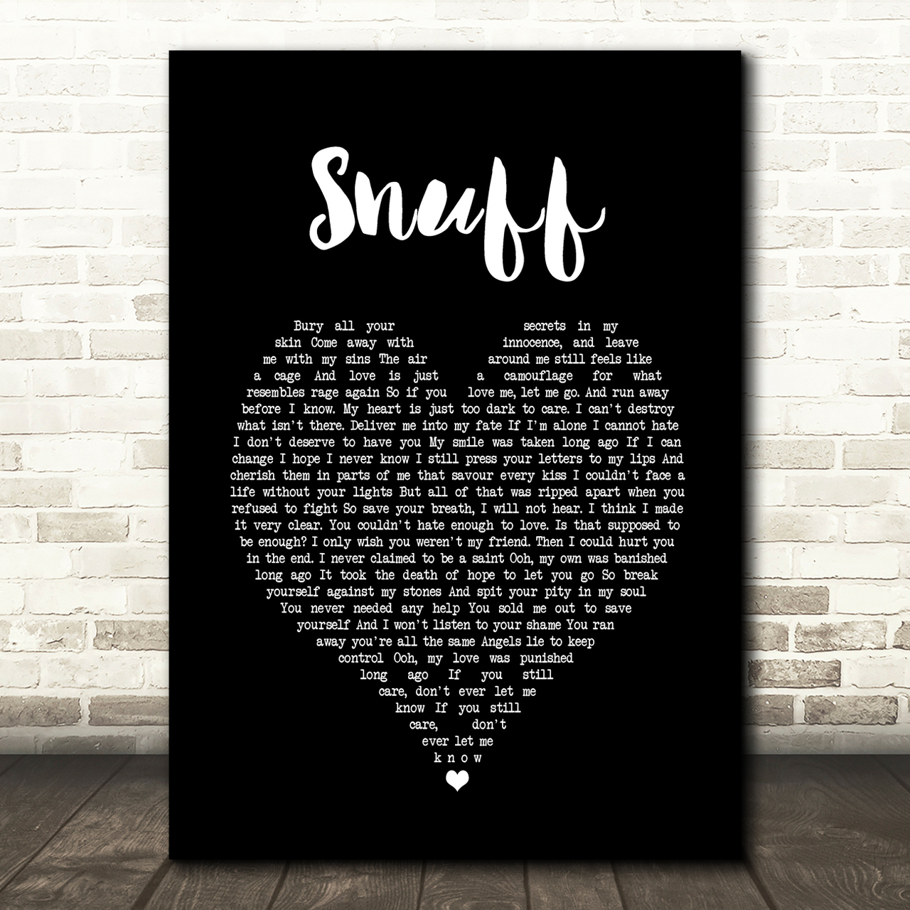 Slipknot Snuff Black Heart Song Lyric Quote Print