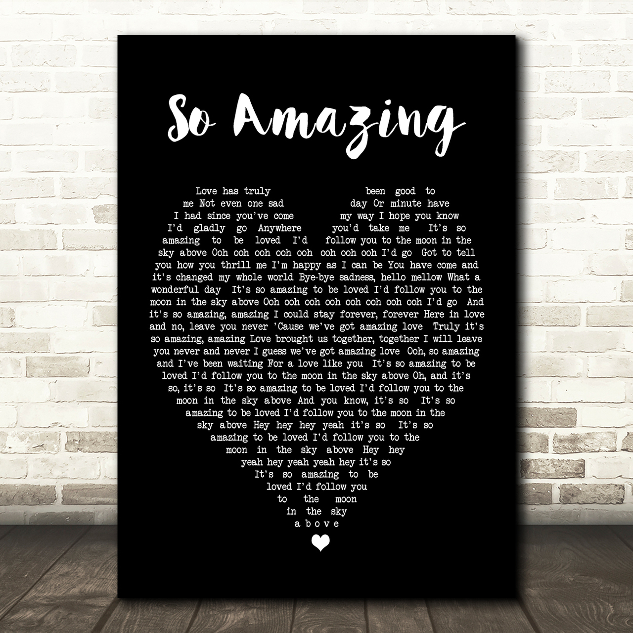 So Amazing Luther Vandross Black Heart Song Lyric Quote Print