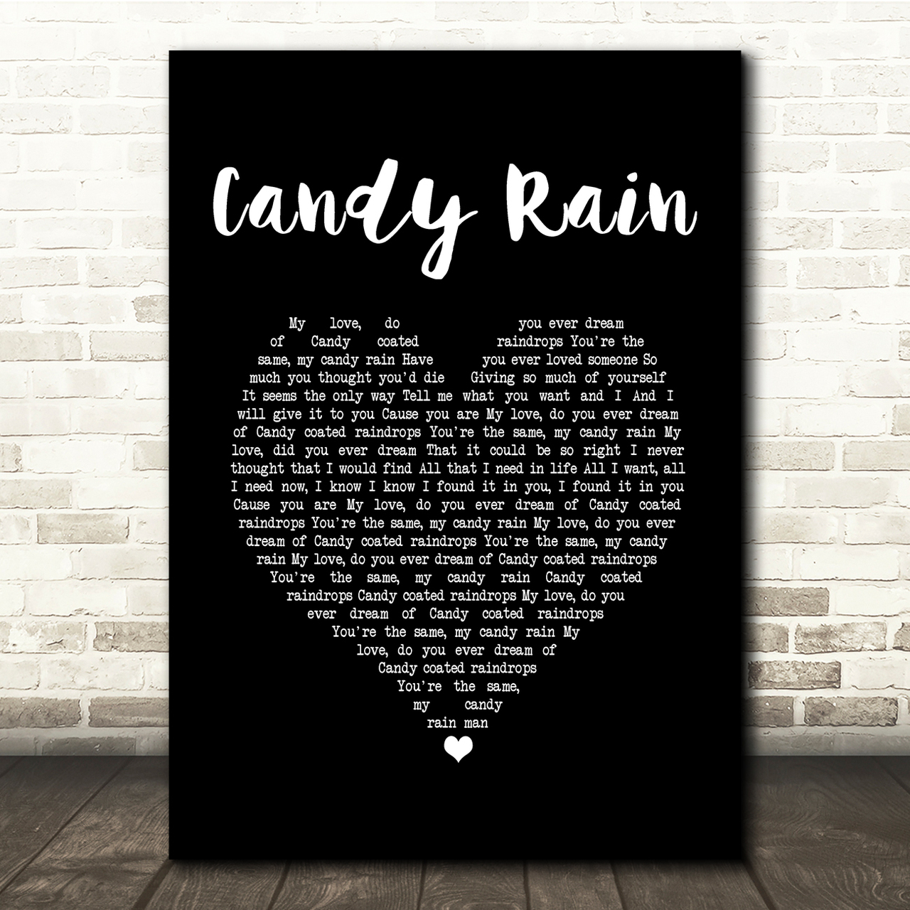 Soul For Real Candy Rain Black Heart Song Lyric Quote Music Poster Print