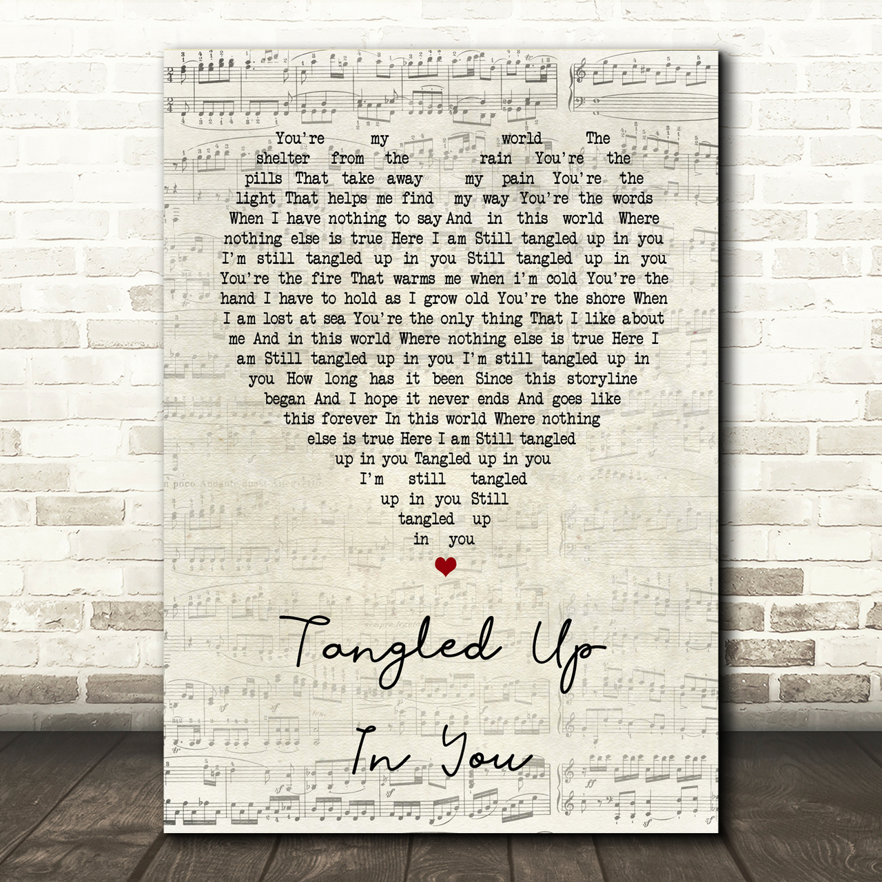 Staind Tangled Up In You Script Heart Song Lyric Print