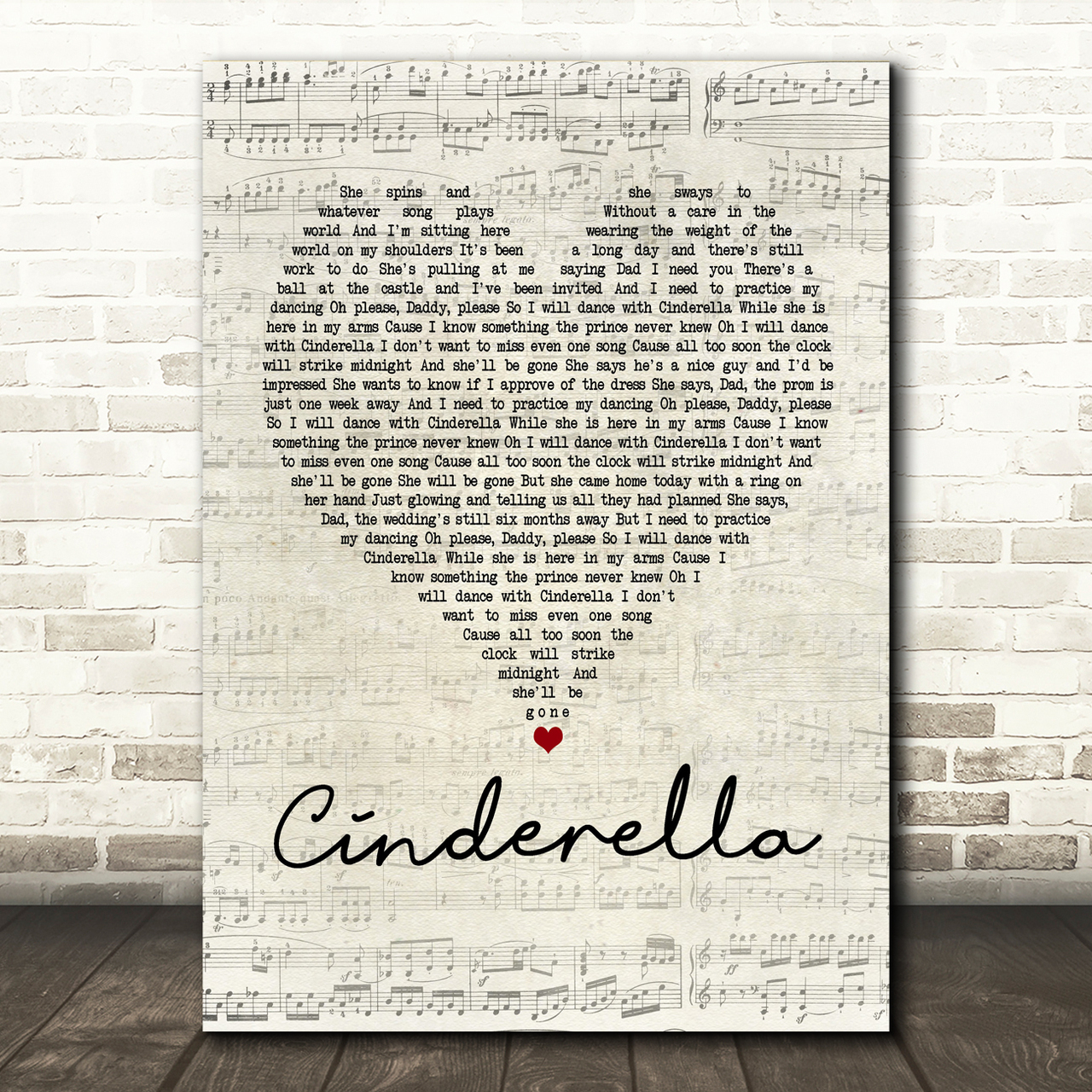 Steven Curtis Chapman Cinderella Script Heart Song Lyric Print