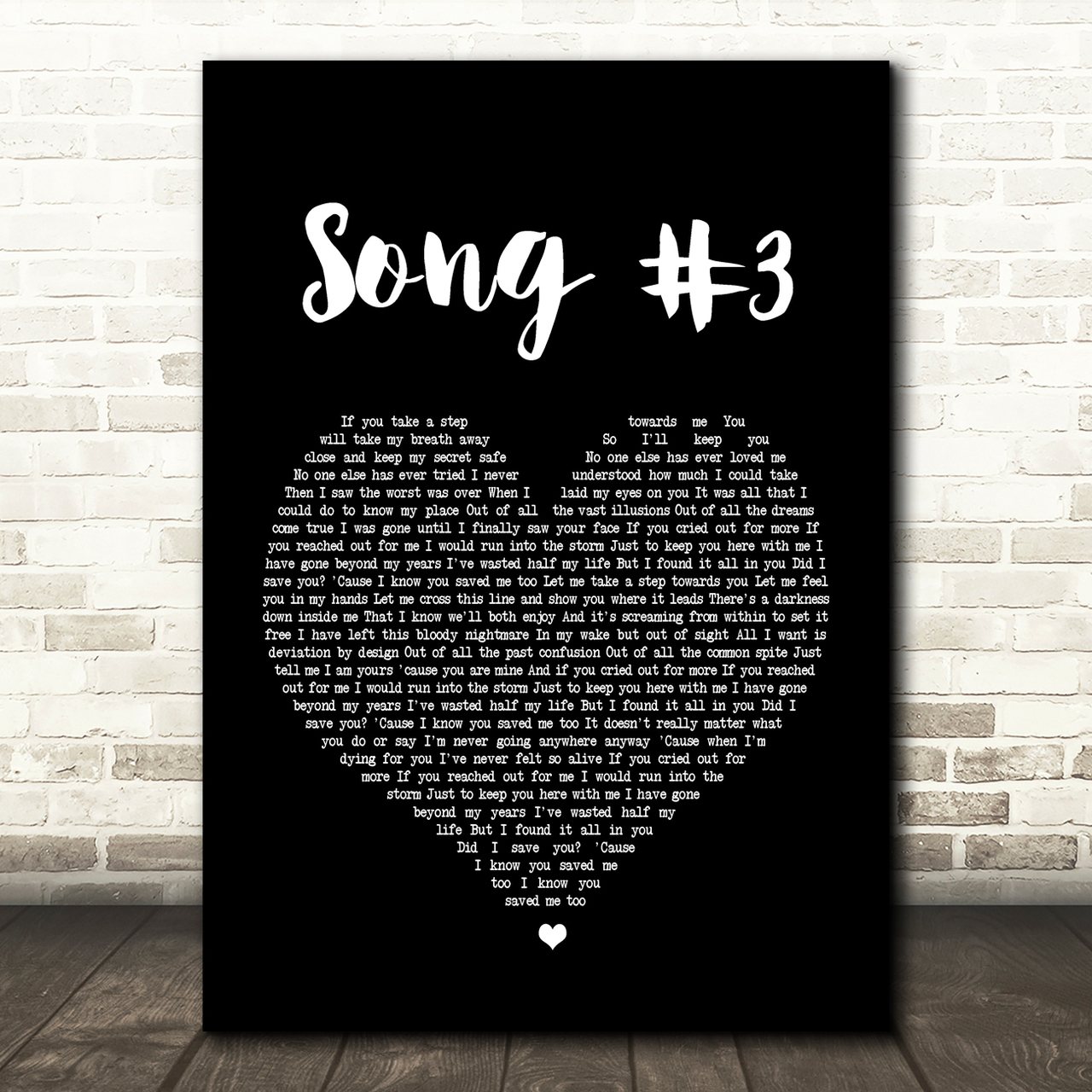 Stone Sour Song 3 Black Heart Song Lyric Quote Print