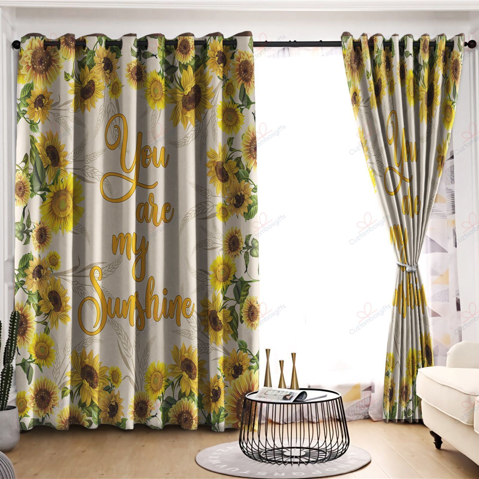 Sunflower And Barley Printed Window Curtains Home Decor