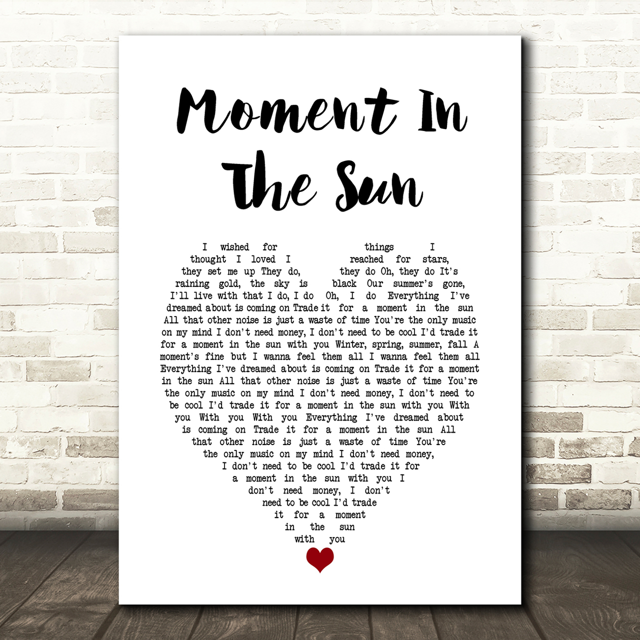 Sunflower Bean Moment In The Sun White Heart Song Lyric Art Print