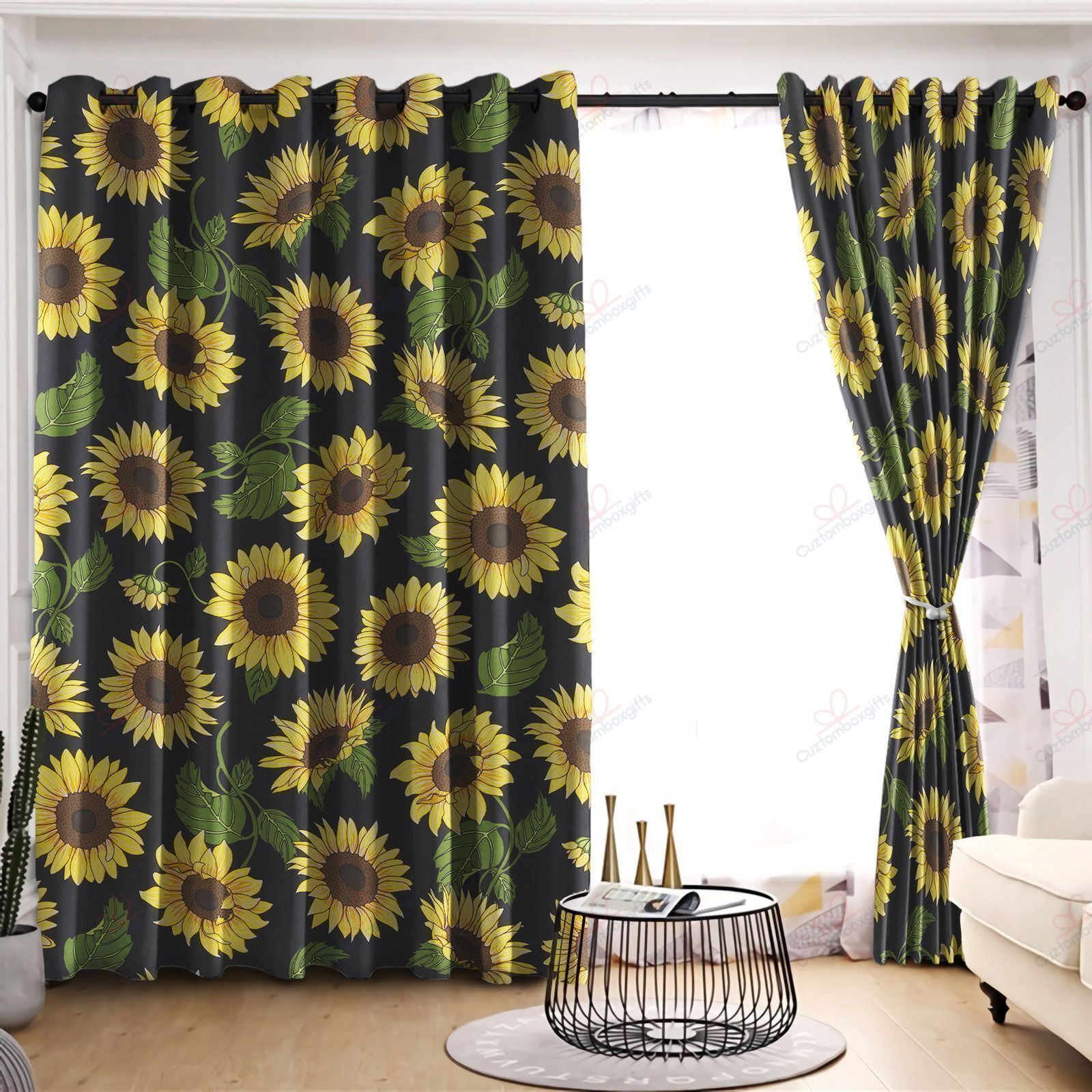 Sunflower Standing Tall Printed Window Curtain Home Decor