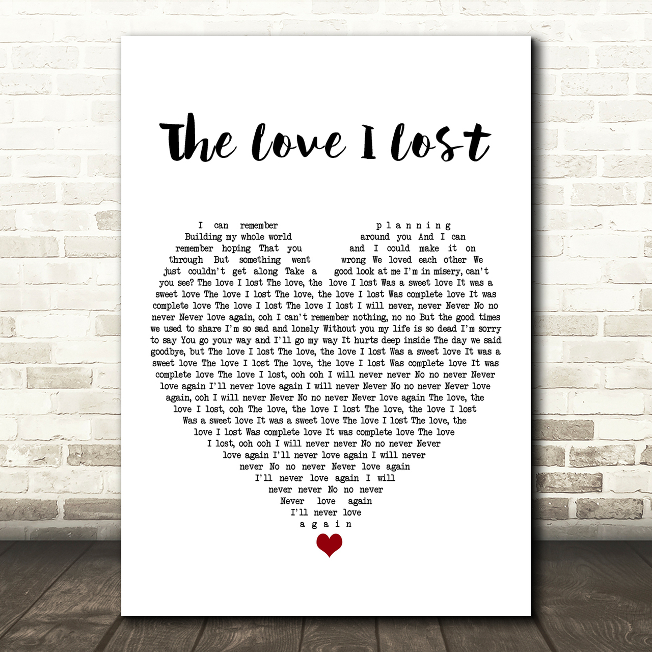 Sybil The Love I Lost White Heart Song Lyric Art Print
