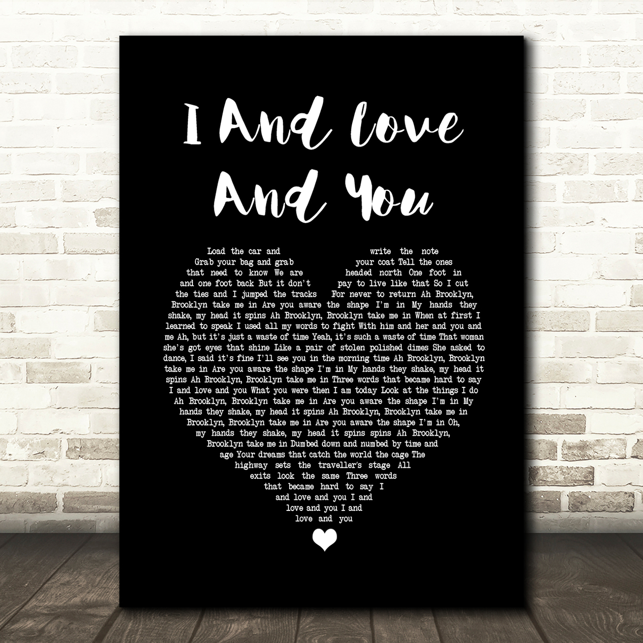 The Avett Brothers I And Love And You Black Heart Song Lyric Music Print