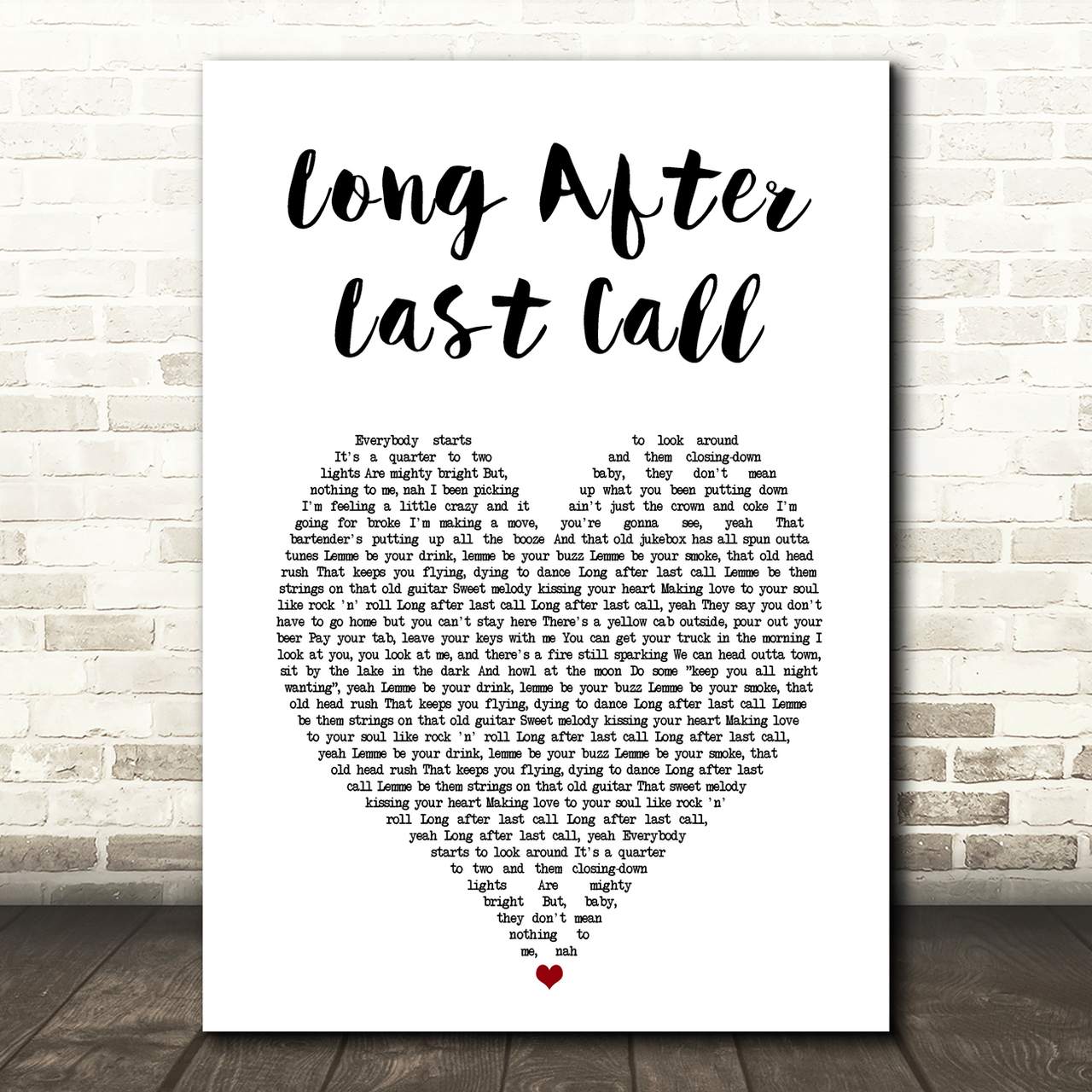 The Cadillac Three Long After Last Call White Heart Song Lyric Art Print