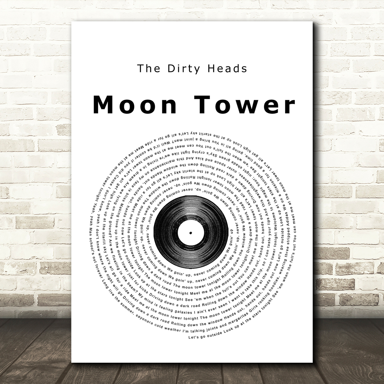 The Dirty Heads Moon Tower Vinyl Record Song Lyric Print