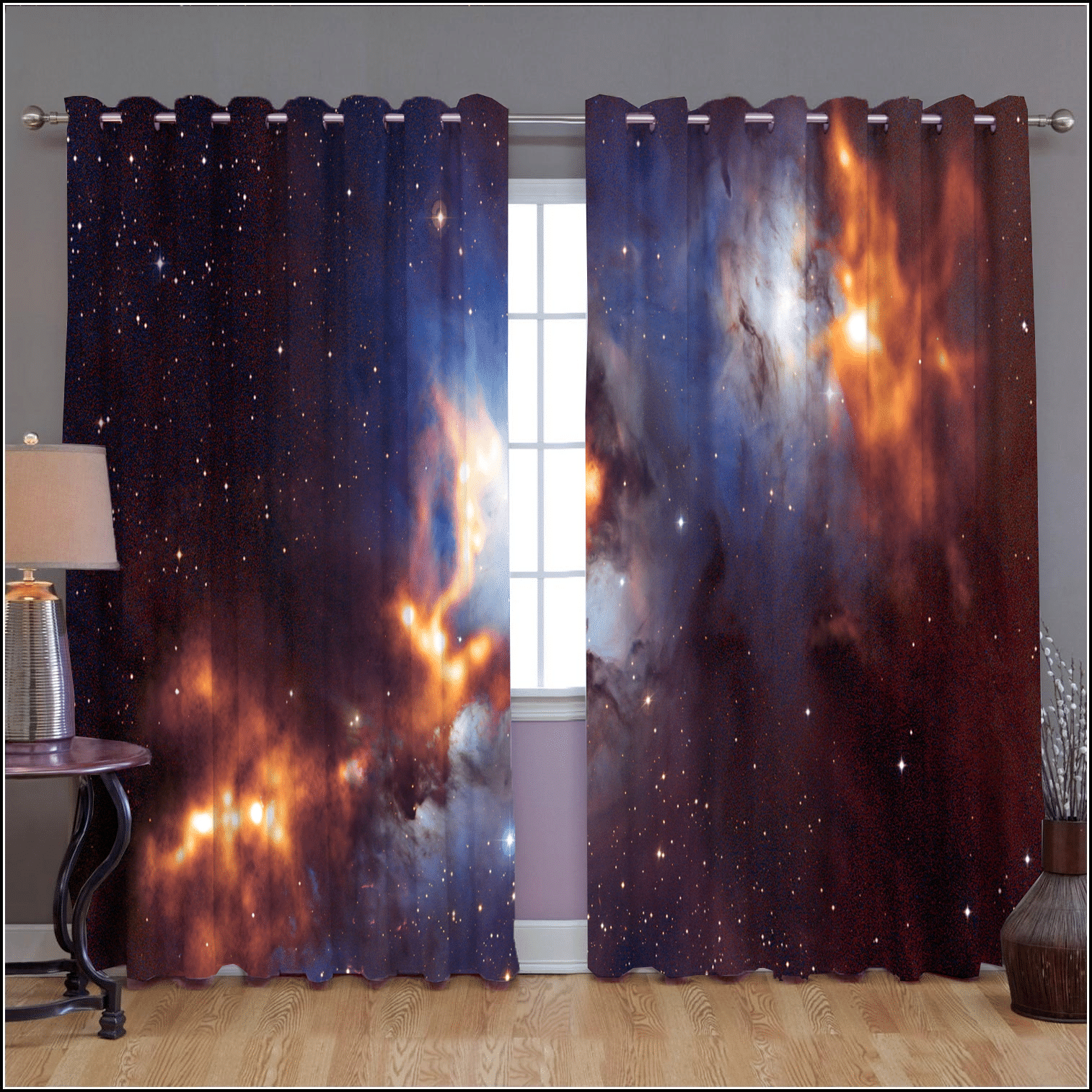 The Great Of Cosmos Printed Window Curtain